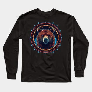 Grizzly Bear in Ornmament, Love Bears Long Sleeve T-Shirt